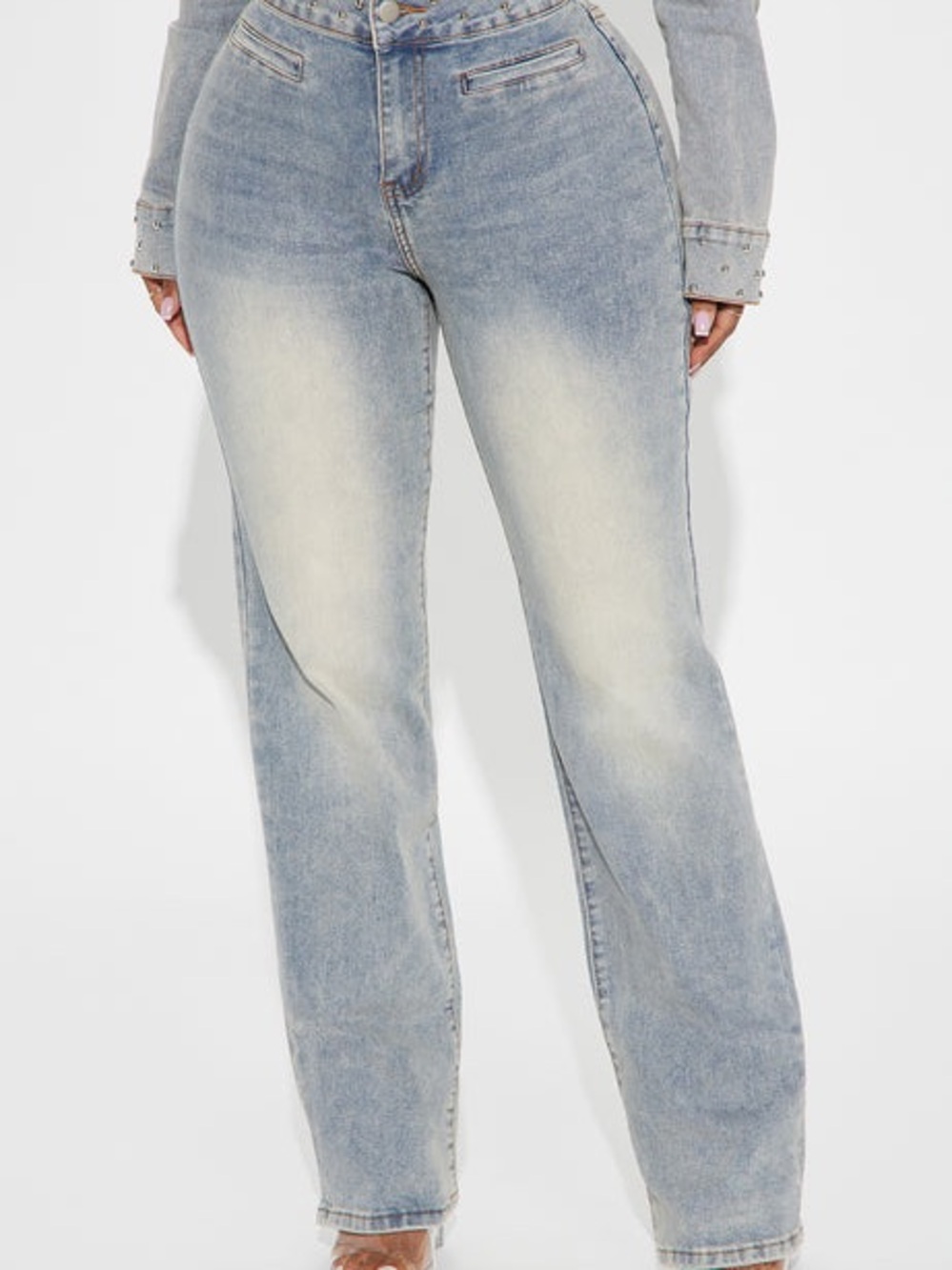 Fashion Nova Matched Energy Stretch Straight Leg Jeans - Vintage Wash - Size 3